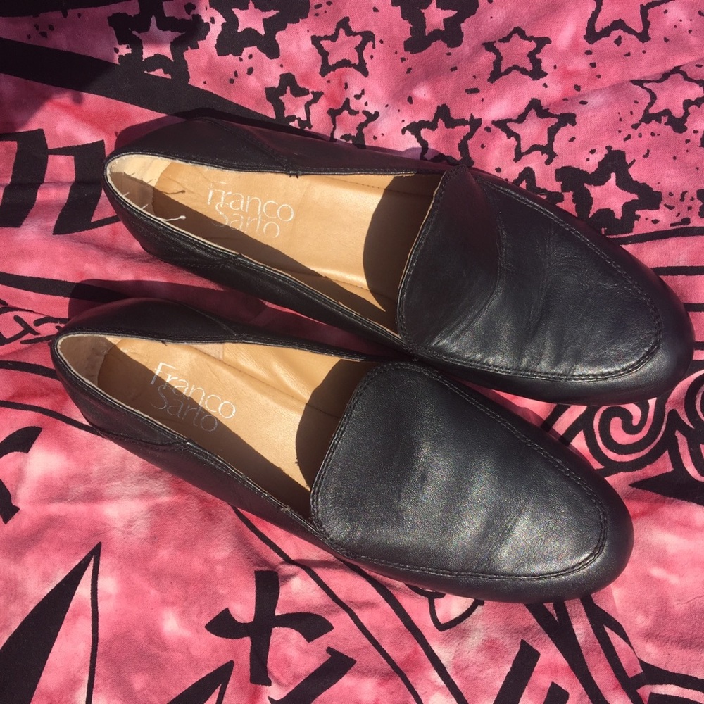 Franco Sarto Black Leather Loafers
